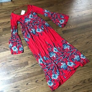 Free People Red Floral Dress size X-Small